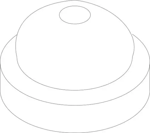 BOSCH Zünddüse, runde Form mit erhobenem Mittelteil und zentralem Loch, auf einer unteren Basis montiert, vor neutralem Hintergrund.
